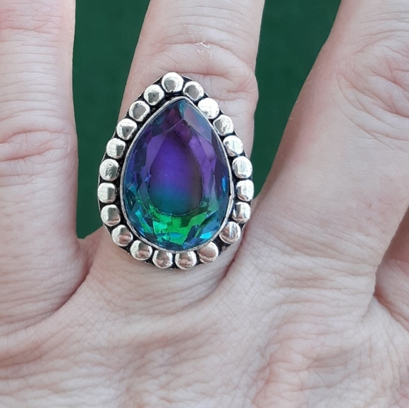 *** Sale *** New Bi-Color Tourmaline 925 Silver Ring.  - Picture 2 of 11